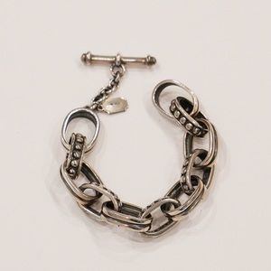 Mignon Faget Beaded/Dbl Half Round Toggle Bracelet